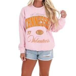 NEW LIVYLU tennessee volunteers wave arch thrifted sweatshirt in pink